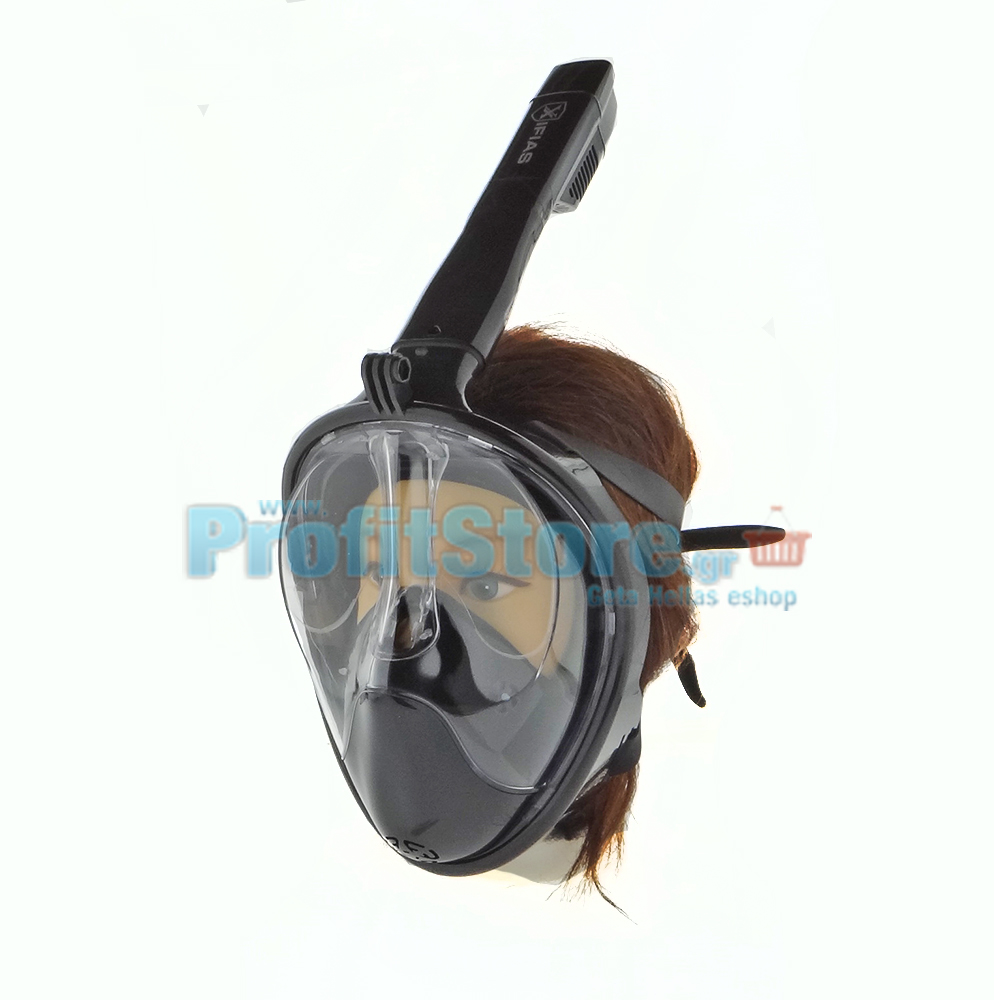 Sub Full Face Snorkel Mask Xifias 850 BLACK - Ολοπρόσωπη Μάσκα με Αναπνευστήρα και Βάση για Action Camera